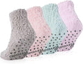 Fuzzy Grip Socks for Women Men,Thick Warm Slipper Cozy Fluffy Non Slip Ankle Hospital socks With Grips